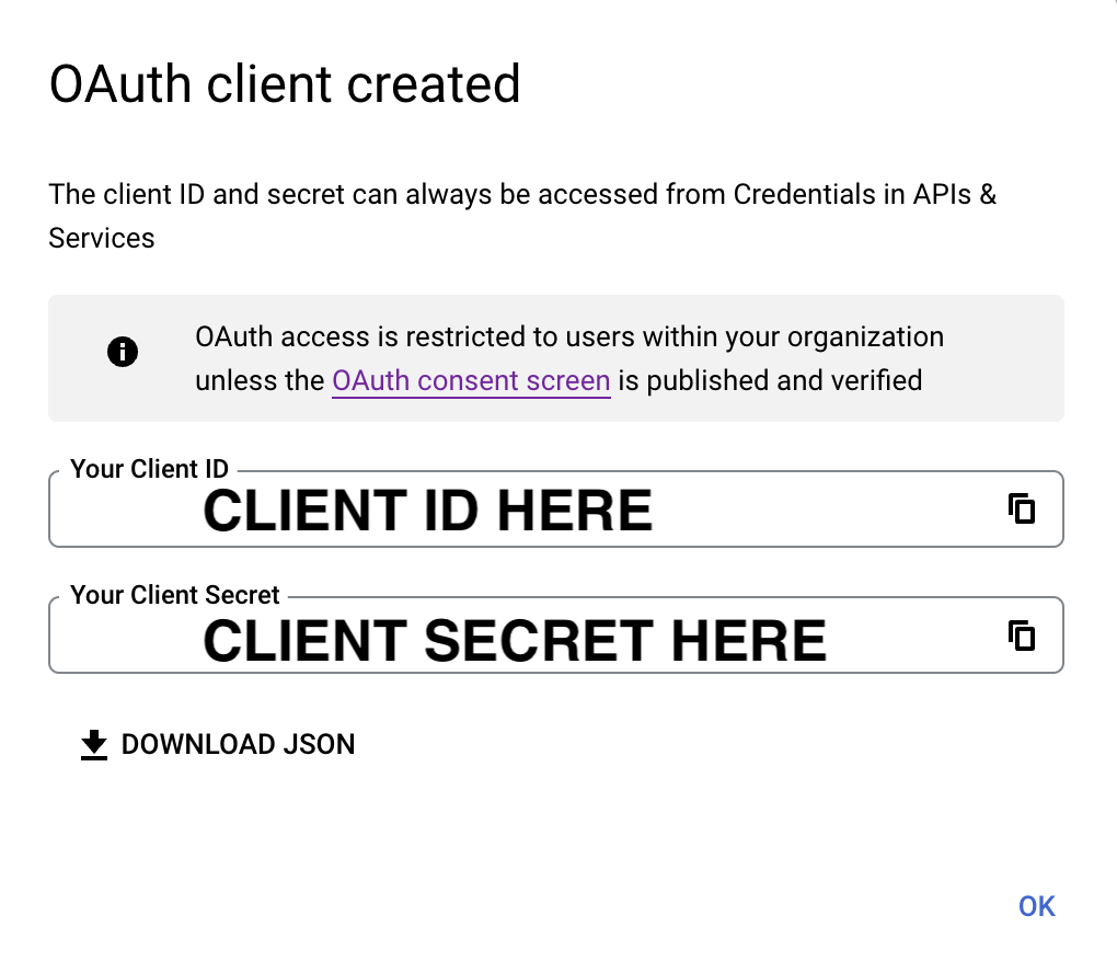 Client ID and Secret
