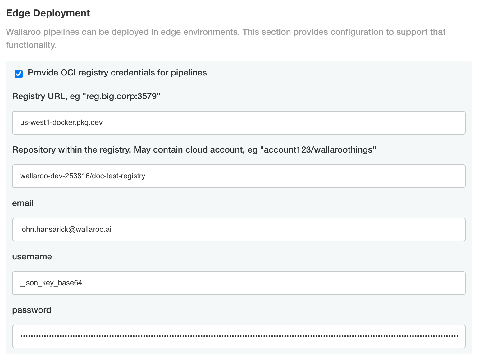 Edge deployment registry service details