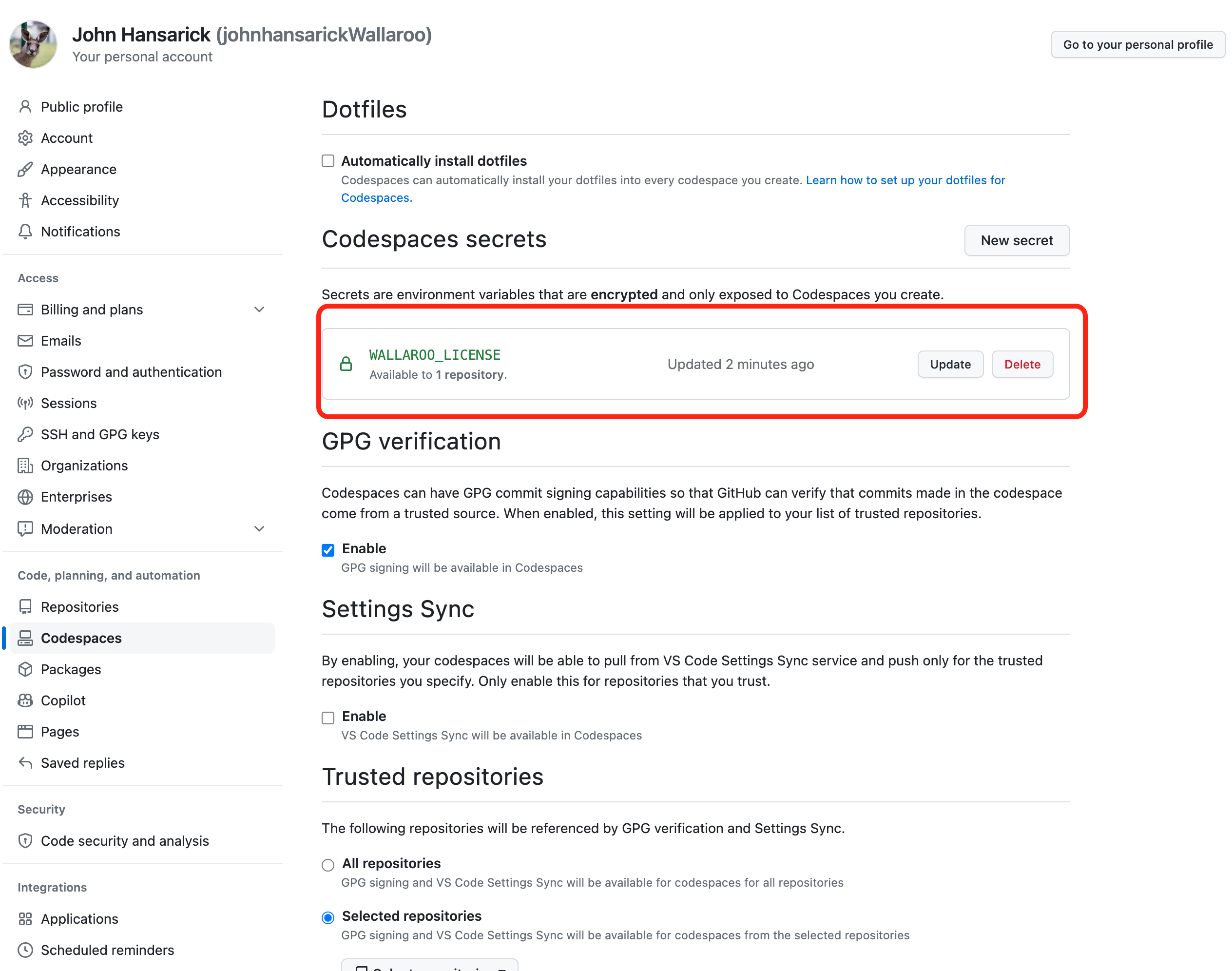 Wallaroo GitHub Codespaces Community License