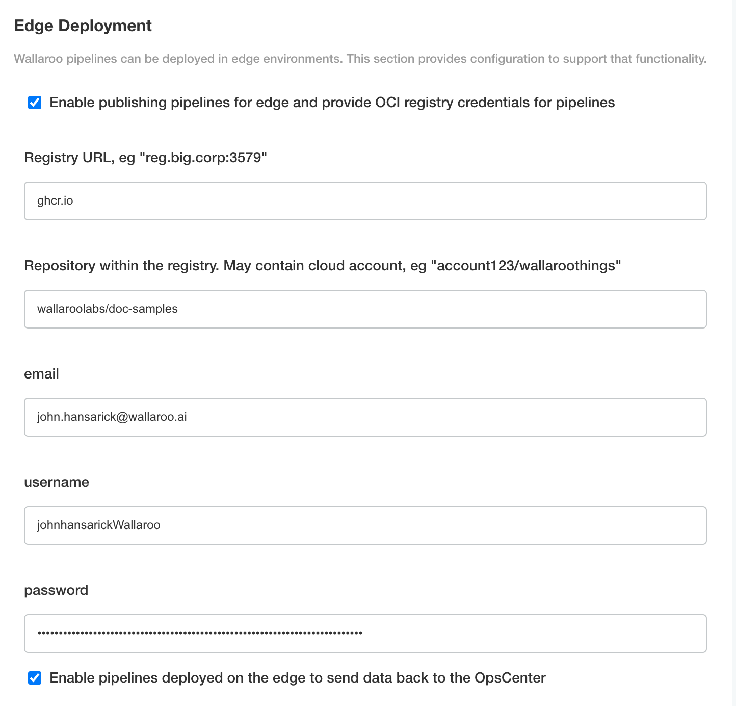 Edge deployment registry service details