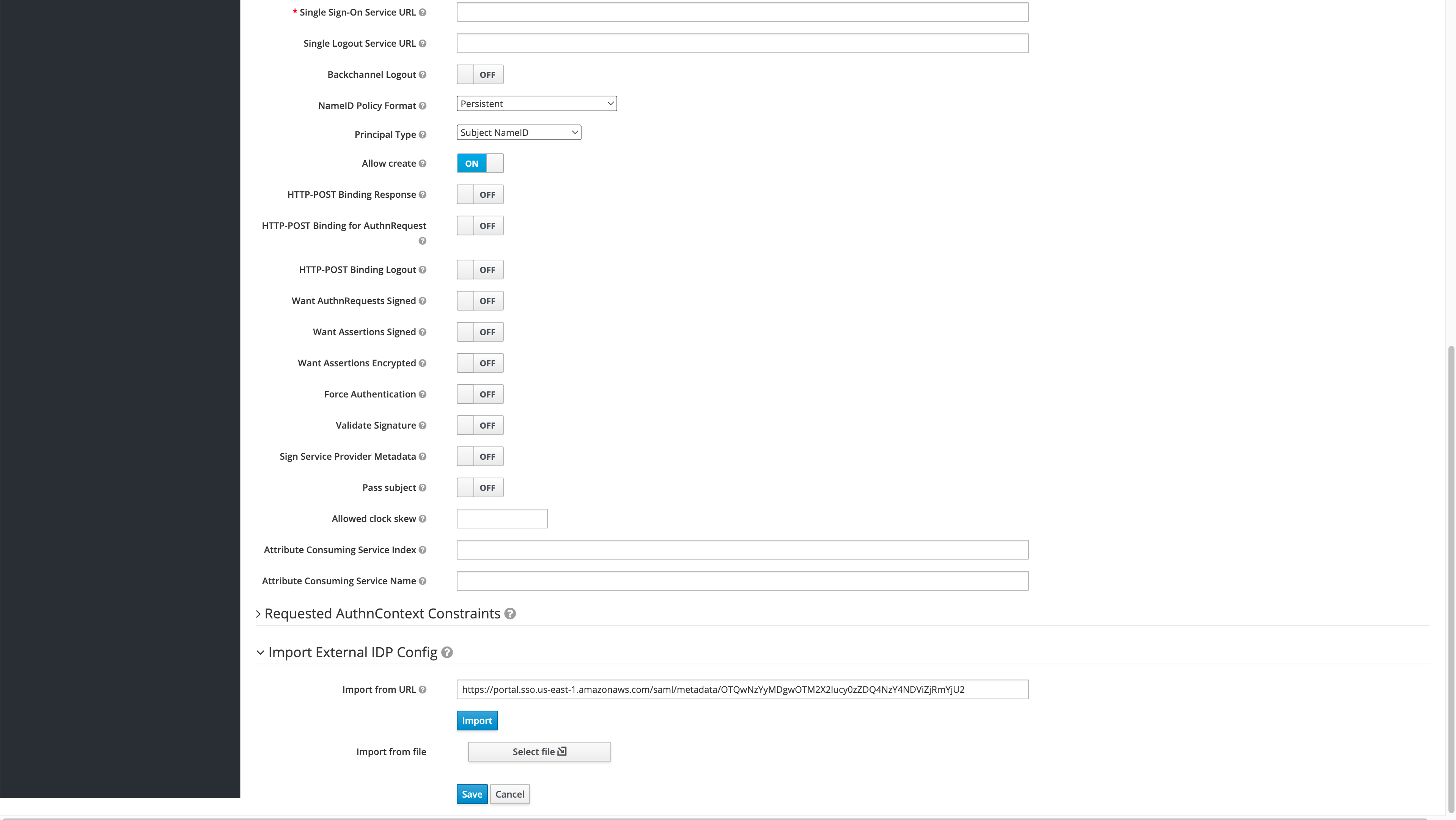 Import AWS Settings