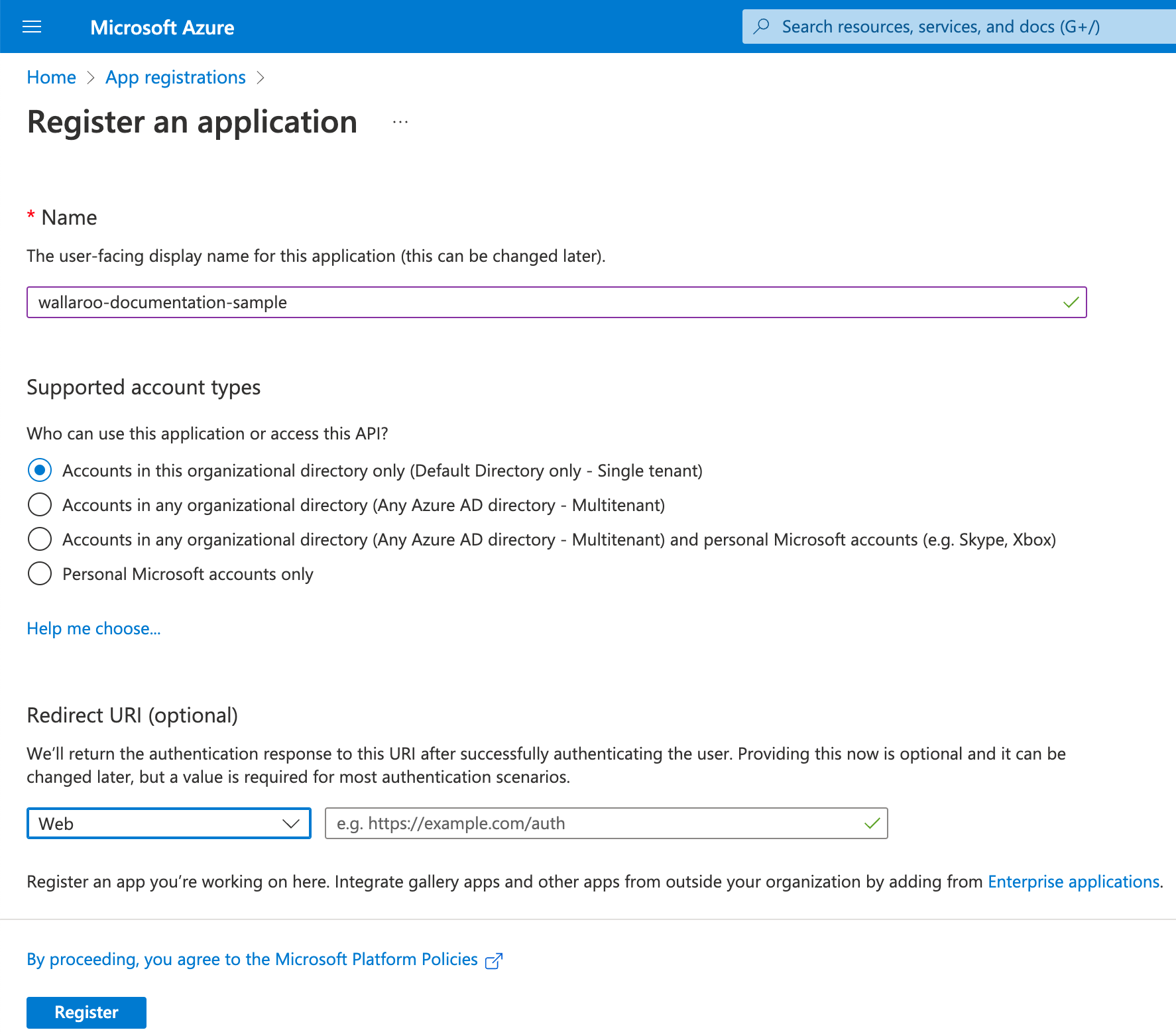 New registration settings