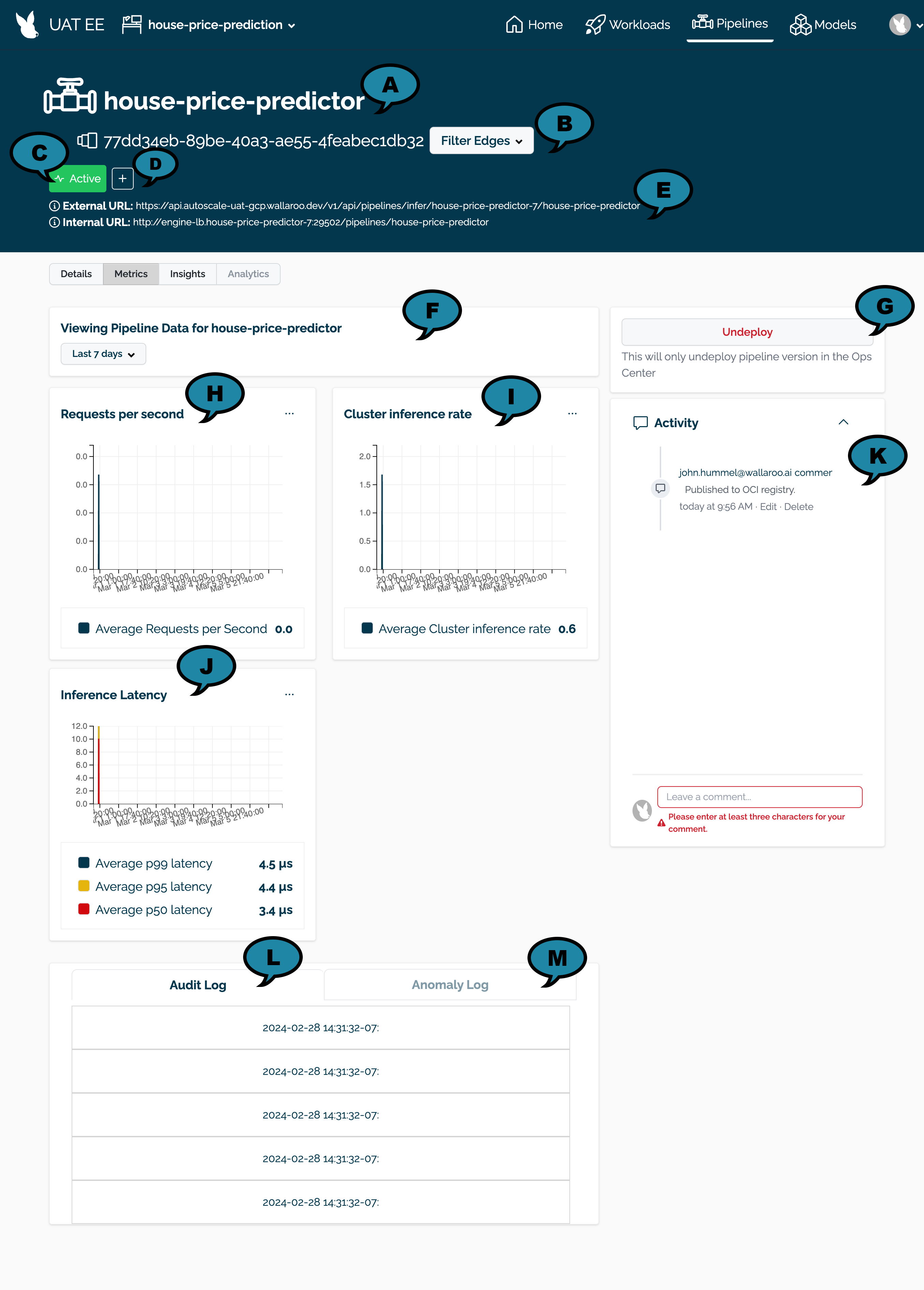 Wallaroo Pipeline Metrics Overview