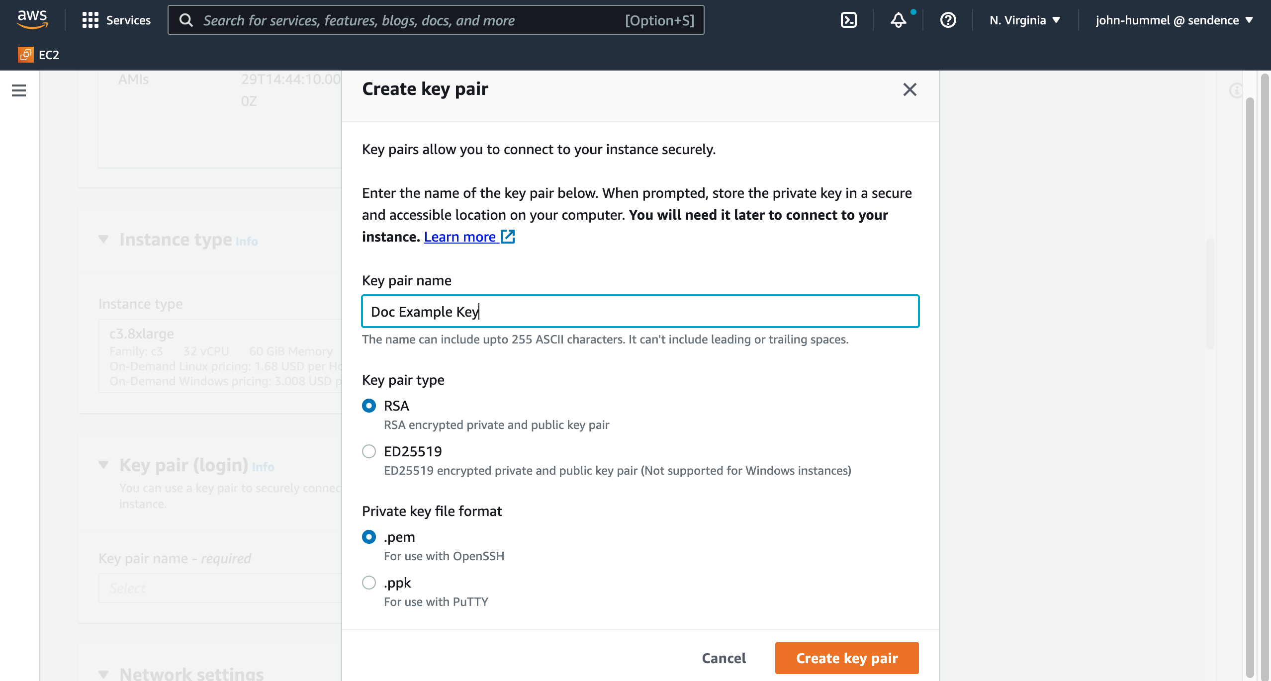 Select or Create Key Pair