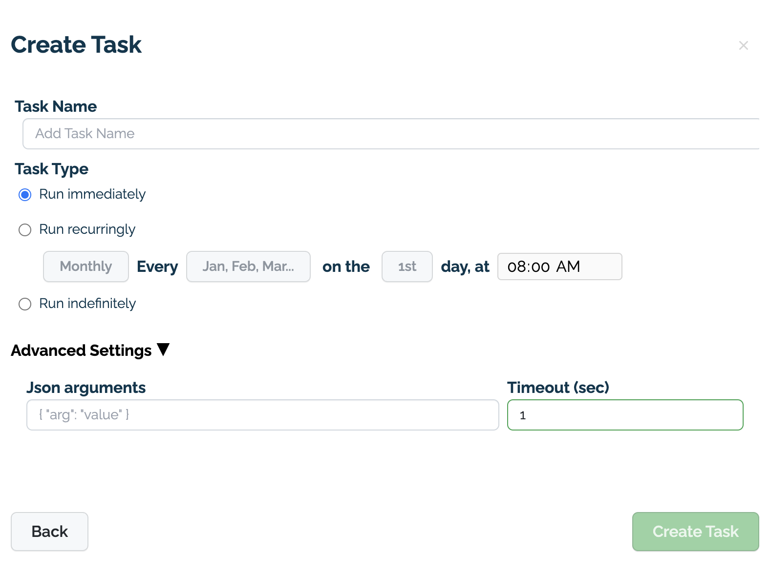 Create Task from Workload Orchestration