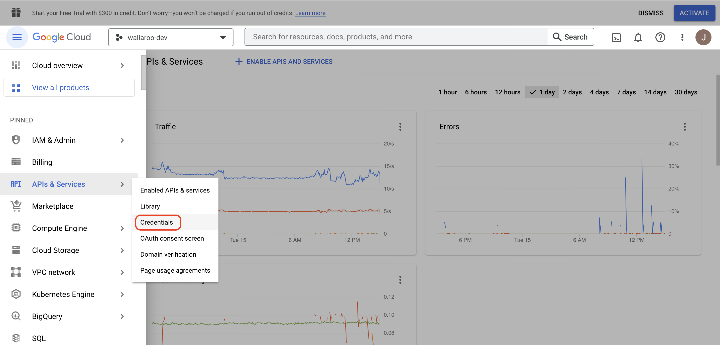 GCP API and Services