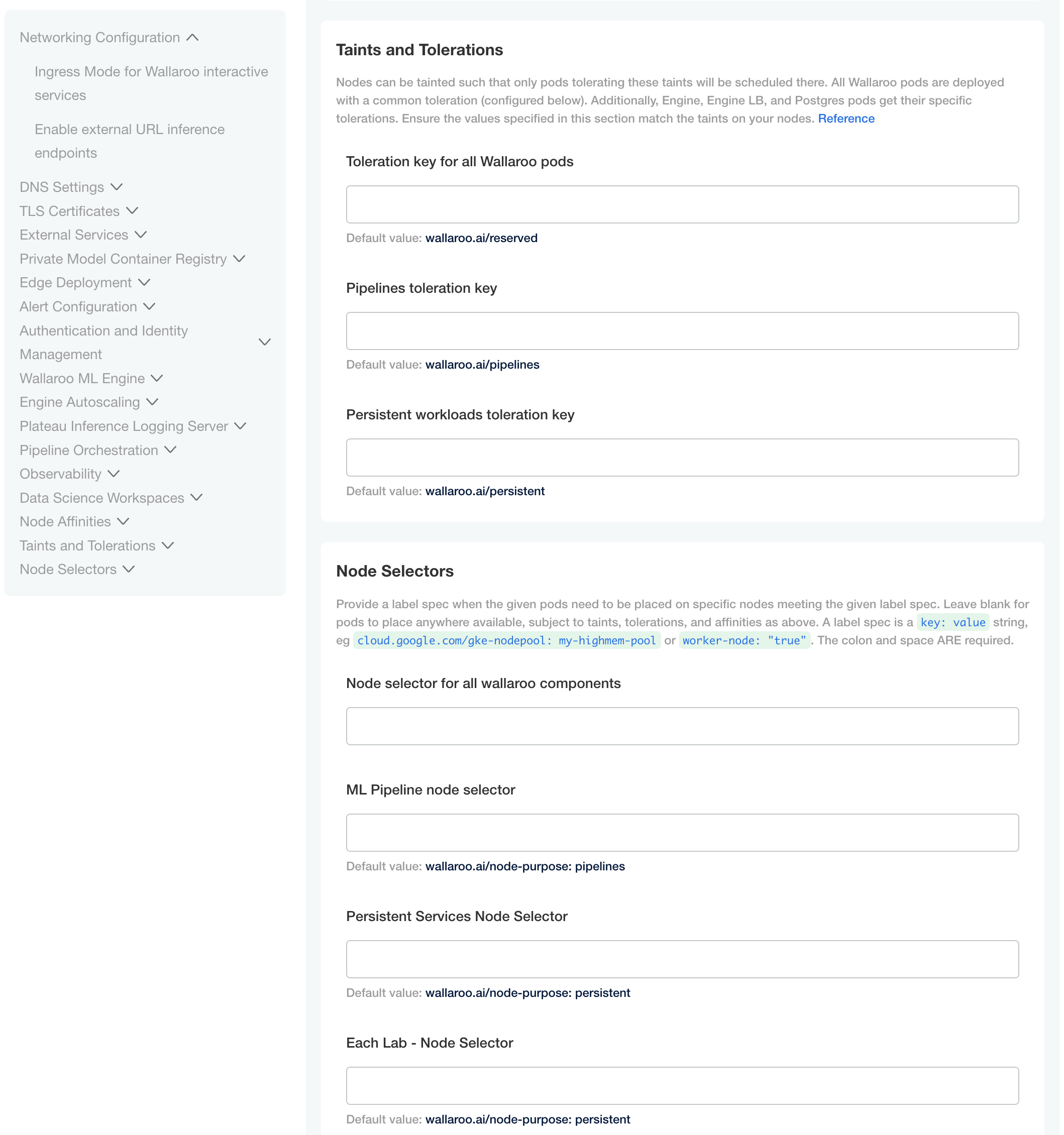 Kots Custom Toleration and Node Selectors